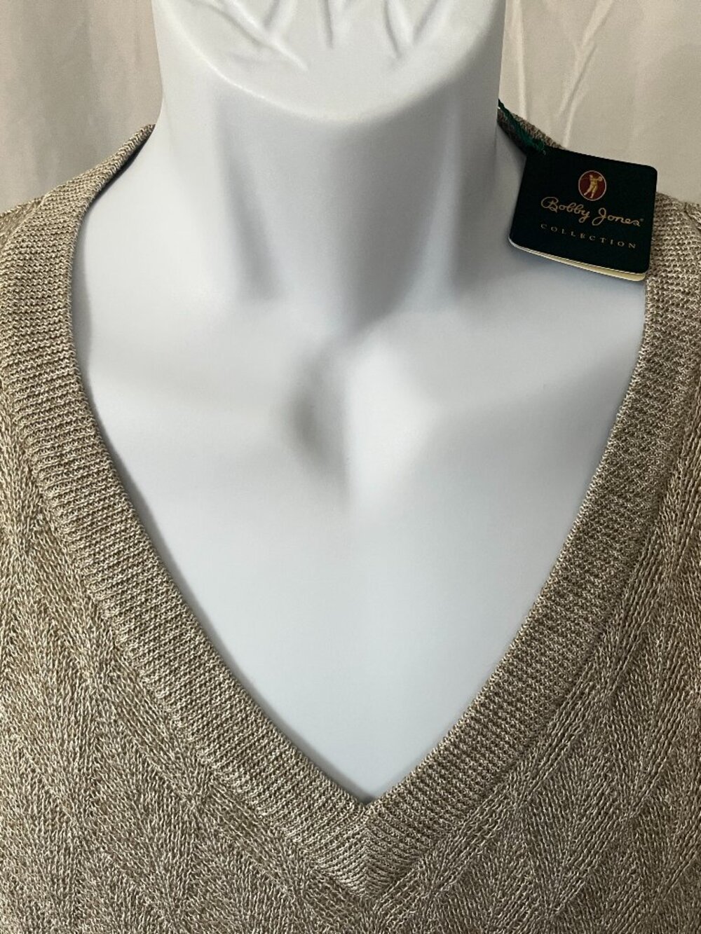 🏌️ NWT Bobby Jones Golf Sweater Vest Men's 2XL XXL Tan Pullover NEW 🏌️
